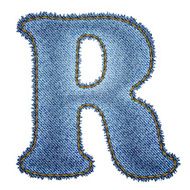 Jeans alphabet Denim letter R