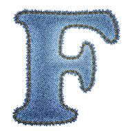 Jeans alphabet Denim letter F