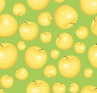 Seamless pattern with yellow apples Vector illustration