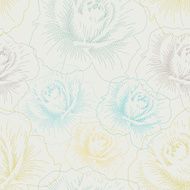 Seamless pattern with color hand drawing roses