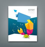 Cover Magazine origami paper crab business design