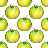 Watercolor seamless pattern with apples N3