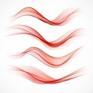 Set of wavy red banners Vector illustration