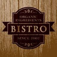 Vintage Bistro Label on Aged Wood N2