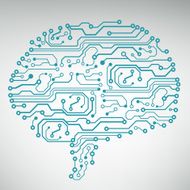 Circuit board computer brain Vector illustration N64