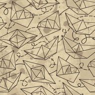 Vector pattern with paper ships N9