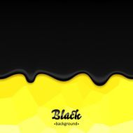 Black oil drips on faceted yellow background