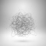 Abstract wire element with connected lines and dots