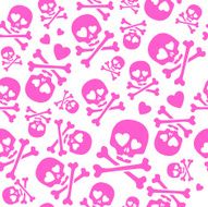 Funny skulls in love - seamless pink pattern