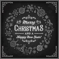 Hand Drawn Blackboard Christmas Wishes N6