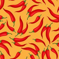 Seamless vector pattern with fresh ripe chili peppers