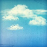 Blue Sky White Clouds Vintage Background