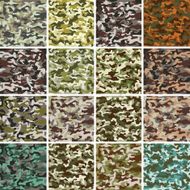 Vector Mega Set of 16 Seamless Background Camouflage Pattern