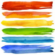 set of colorful watercolor brush strokes N3