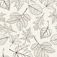 Vector autumn background with decorative leaves Seamless pattern N3