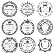 Set of round retro labels