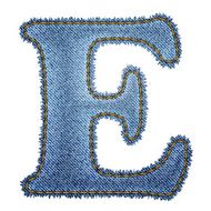 Jeans alphabet Denim letter E