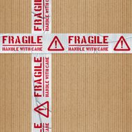 seamless fragile handle with care adhesive tape cardboard