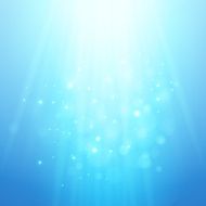 Blue rays of light Vector bokeh blurred background