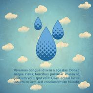 Aged vintage card with rain drops N2