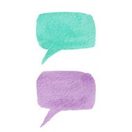 Set of Vector Watercolor Speech Bubbles