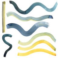 Blue and Yellow Watercolour Brushes