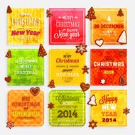 Set of Vintage Christmas Labels