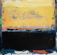 Abstract painted black and yellow art backgrounds N5