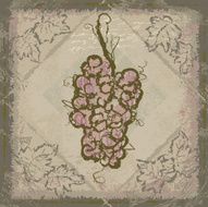 Sketchy tile Bunch of grapes on a textured background