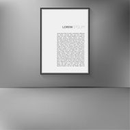 Frame hanging on the wall with abstract blurred background