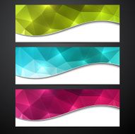 Set of colorful paper banners N7