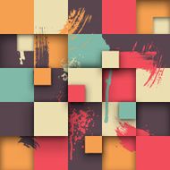 Abstract Texture with Squares and Paint Splashes N8