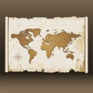 Old World Map on Scroll