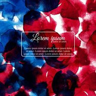 Red and blue bright watercolor frame