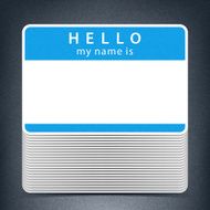 Empty Tag Hello My Name Is Blue Sticker Pack Shadow