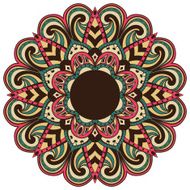 colorful vector mandala in retro style