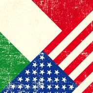 USA and Italian grunge Flag N2