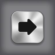 Arrow icon - vector metal app button N2