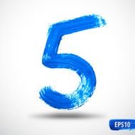 Watercolor Five Number Grunge Background