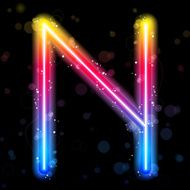 Alphabet Rainbow Lights Glitter with Sparkles N13