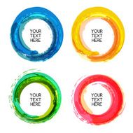 abstract colorful circle watercolor brush background vector template