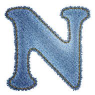 Jeans alphabet Denim letter N