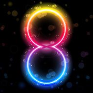 Number Rainbow Lights Glitter with Sparkles N5