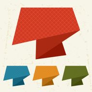 Abstract retro origami banners and speech bubbles N4