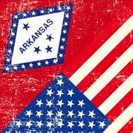 USA and Arkansas grunge Flag N2