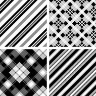 Set of seamless tartan and striped patterns in classic style N2