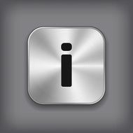 Info icon - vector metal app button