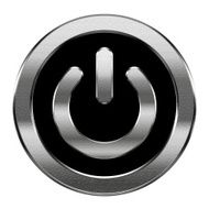 Power icon silver isolated on white background