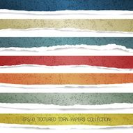 vector colorful end textured torn papers collection