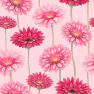 Watercolor gerber flowers Seamless pattern